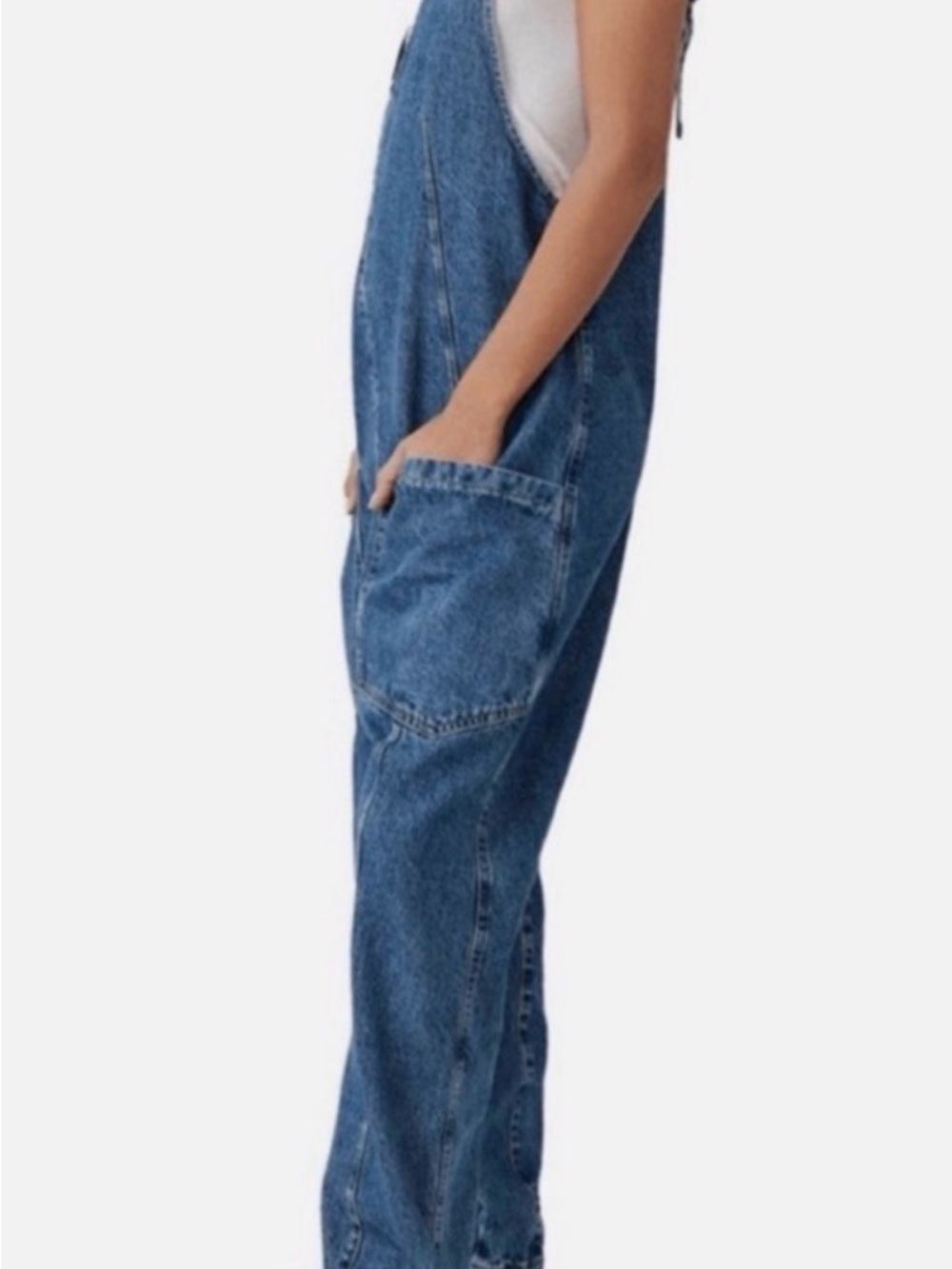 We The Free People XS Denim Chic overalls ( ADORE) NWOT - Picture 2 of 9